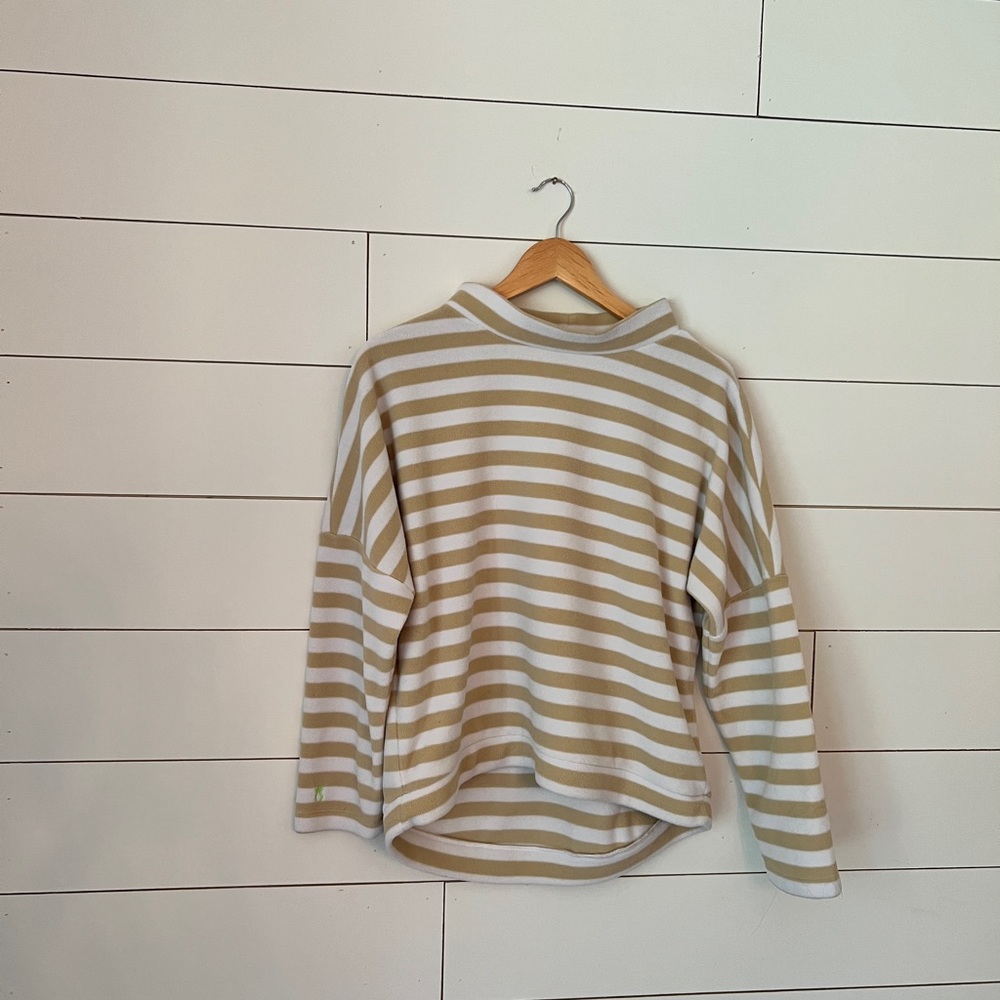 Dudley Stephens Brighton Boatneck Top in Natural Blush / White, Size Small